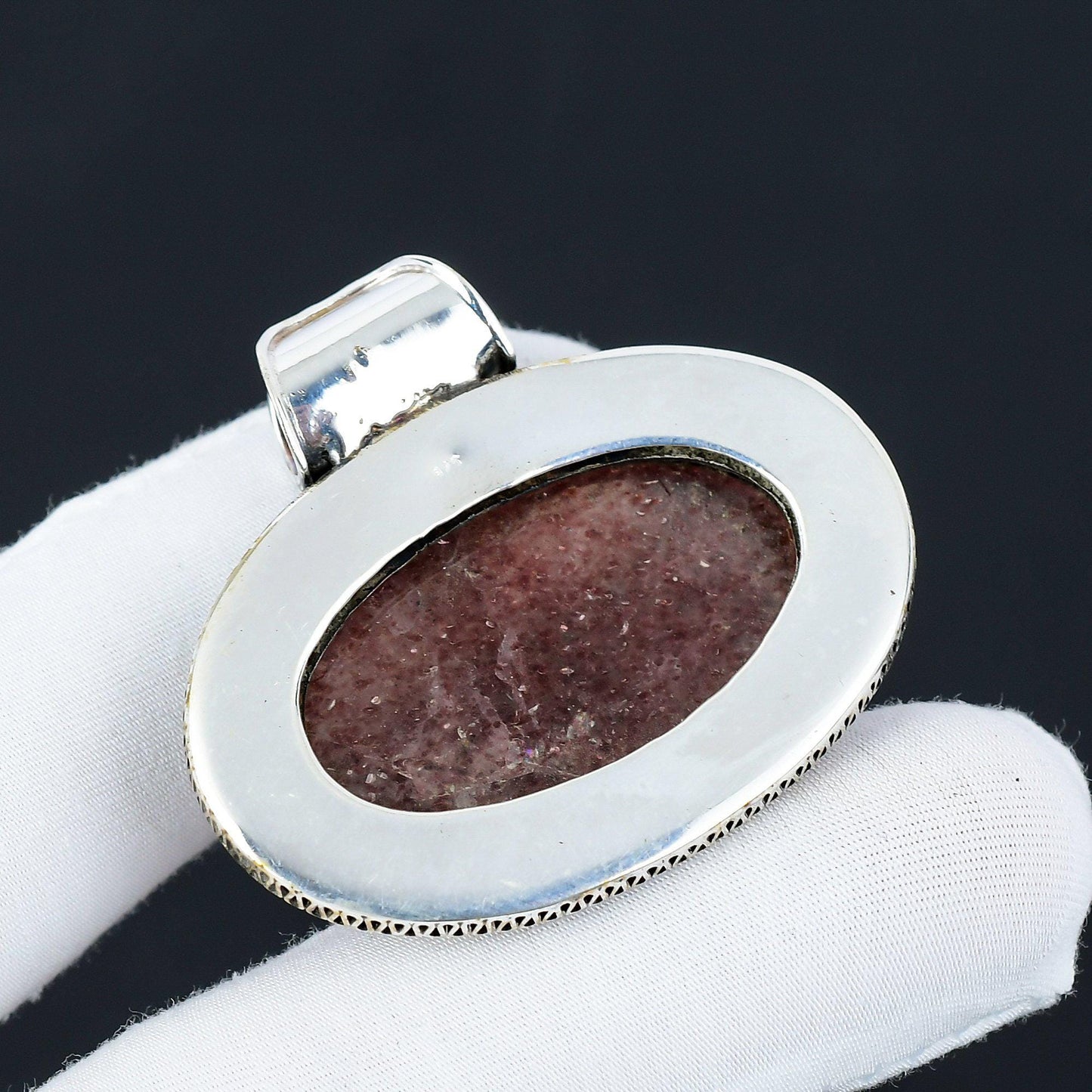 Pink Strawberry Quartz Gemstone Pendant