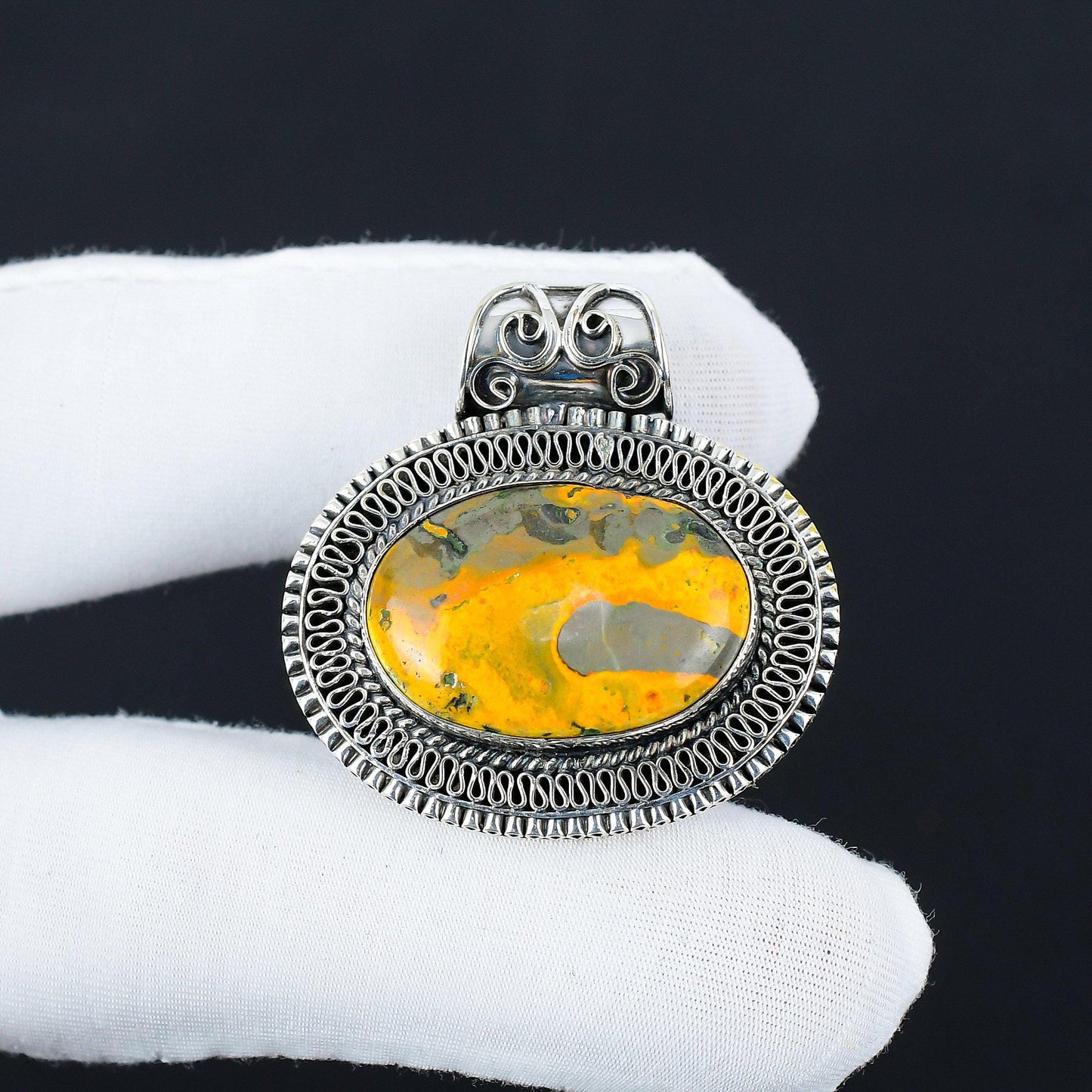 Yellow Bumble Bee Gemstone Pendant
