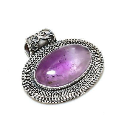 Purple Amethyst Silver Pendant