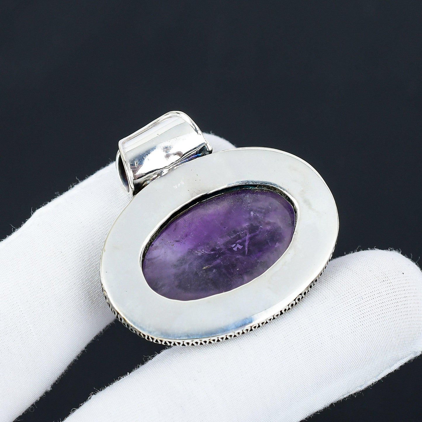 Purple Amethyst Silver Pendant