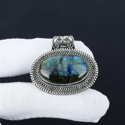 Blue Fire Labradorite Pendant