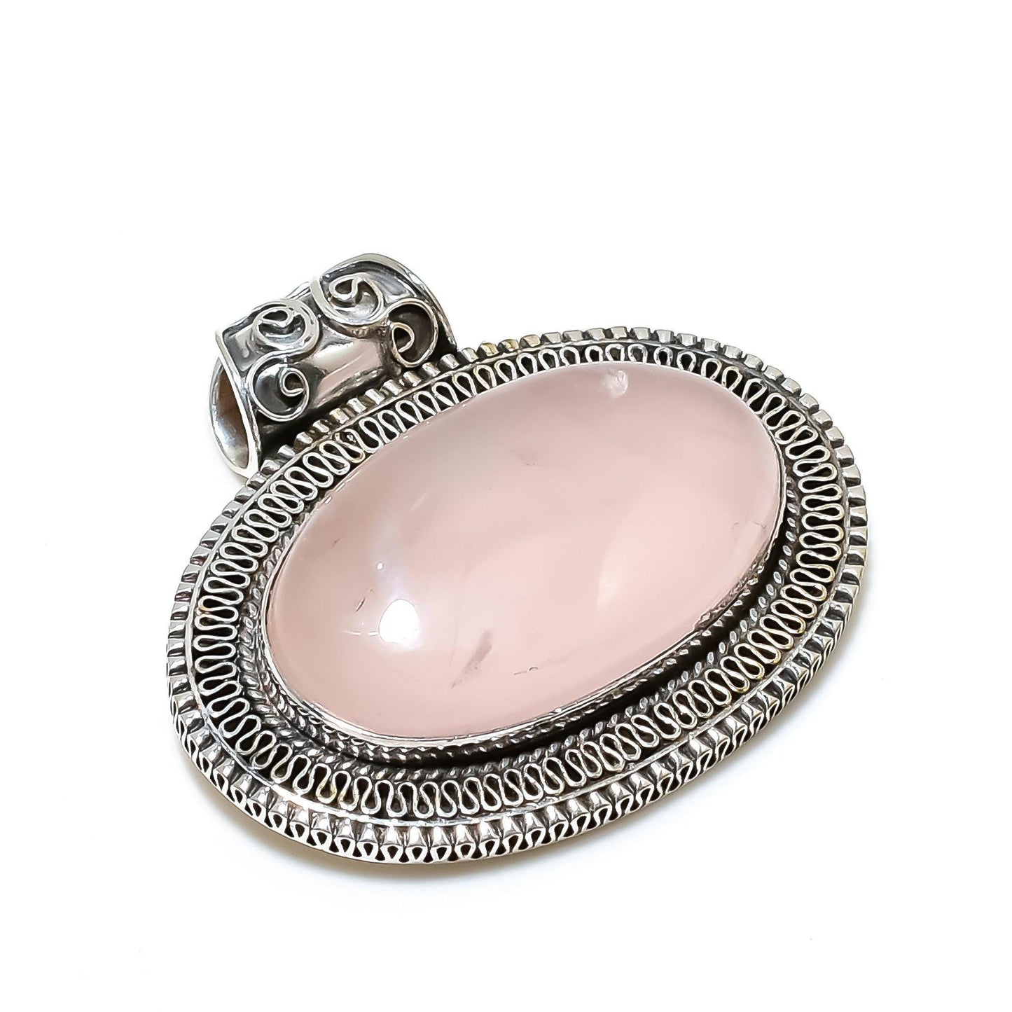 Pink Rose Quartz Gemstone Pendant