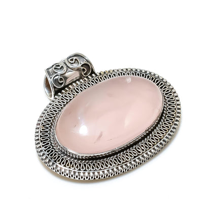 Pink Rose Quartz Gemstone Pendant