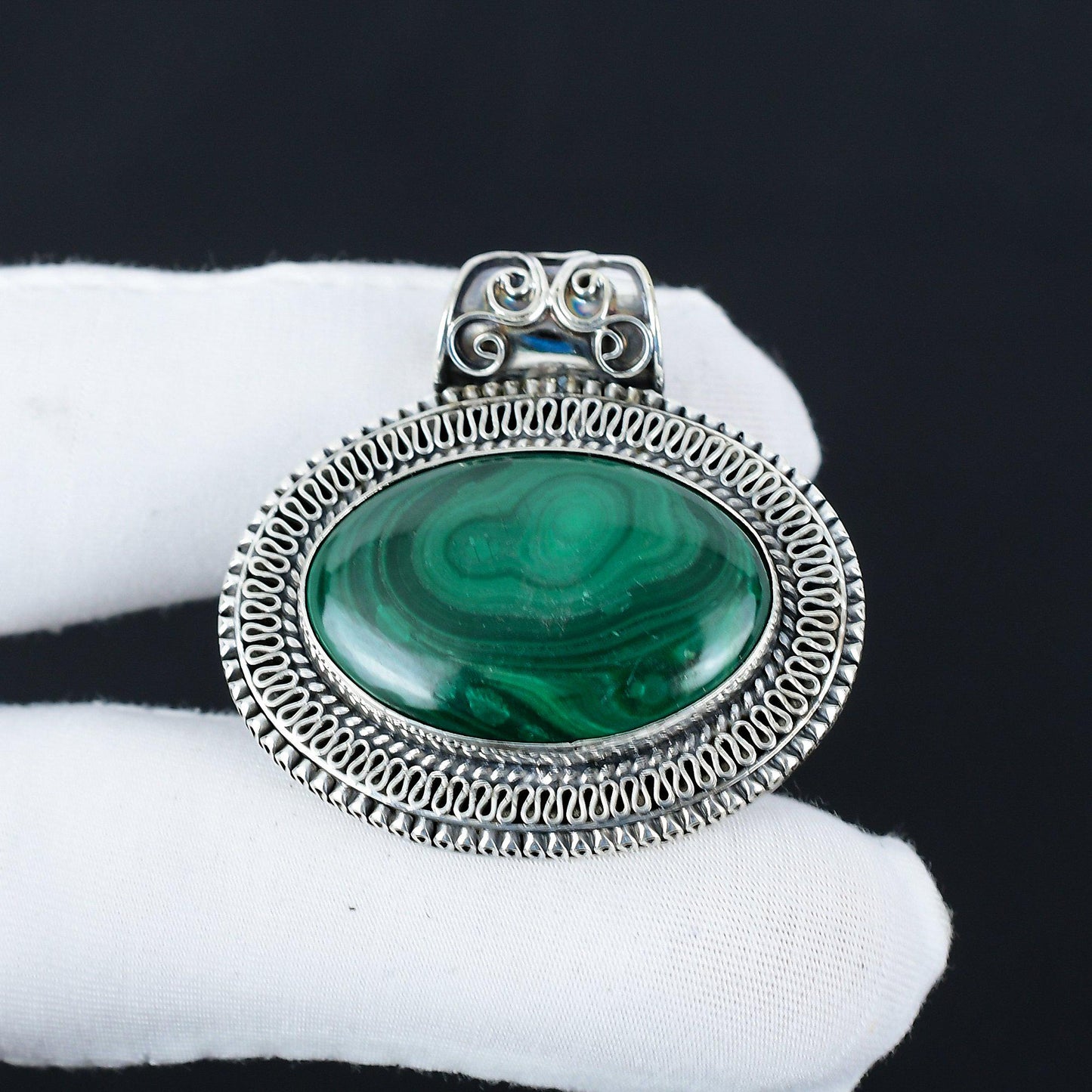 Green Malachite Gemstone Pendant