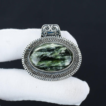 Green Seraphinite Gemstone Pendant