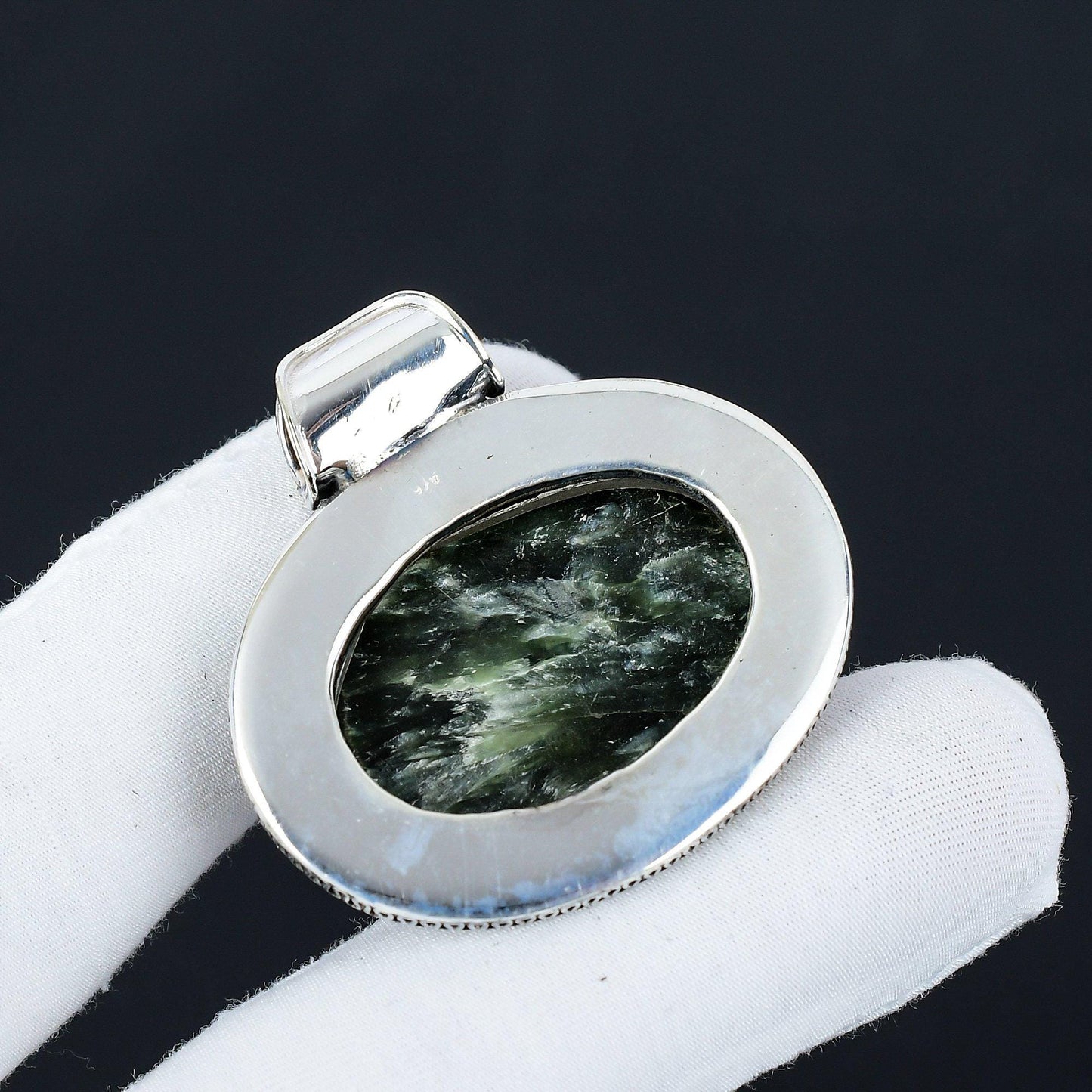 Green Seraphinite Gemstone Pendant