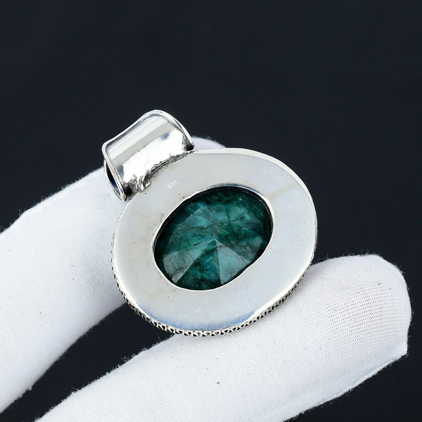 Emerald Green Sterling Silver Pendant