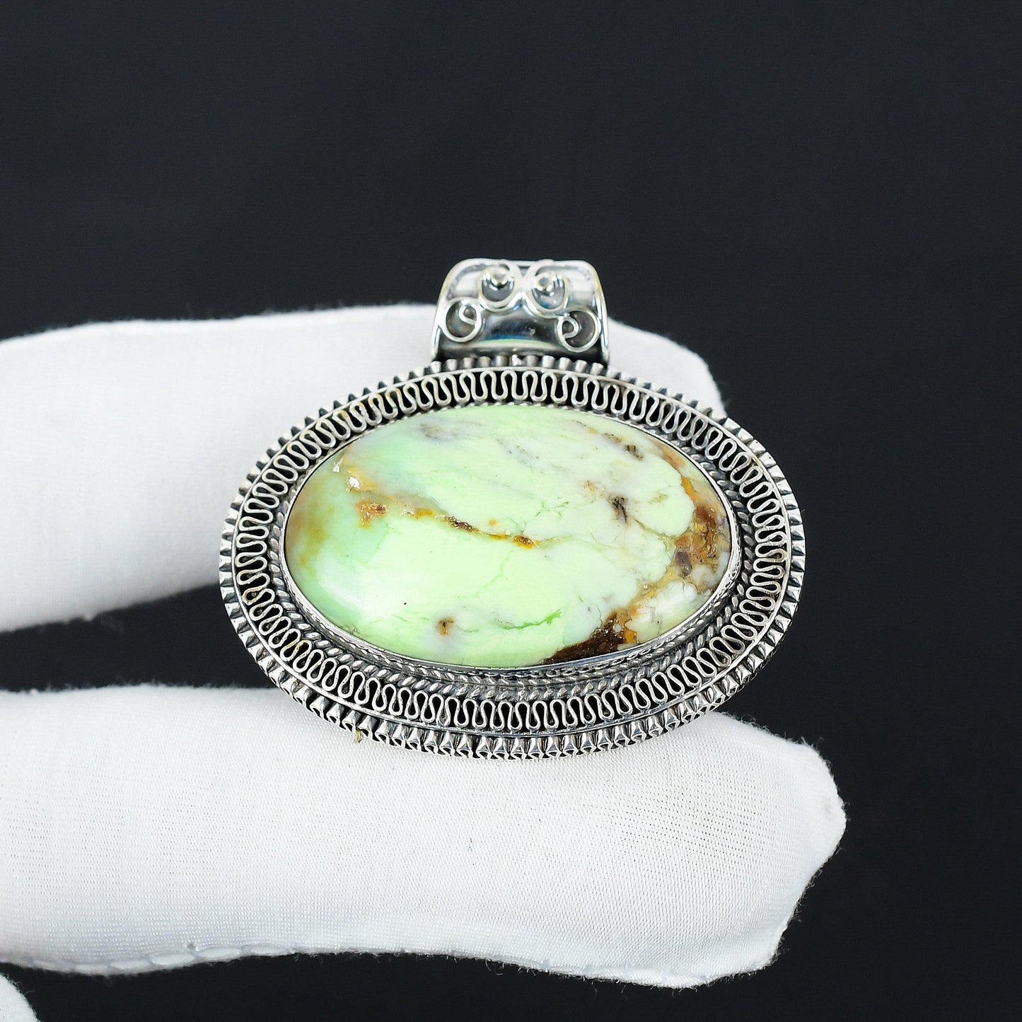 Lemon Chrysoprase Gemstone Pendant