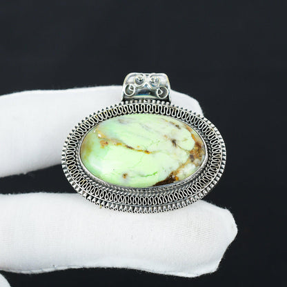 Lemon Chrysoprase Gemstone Pendant