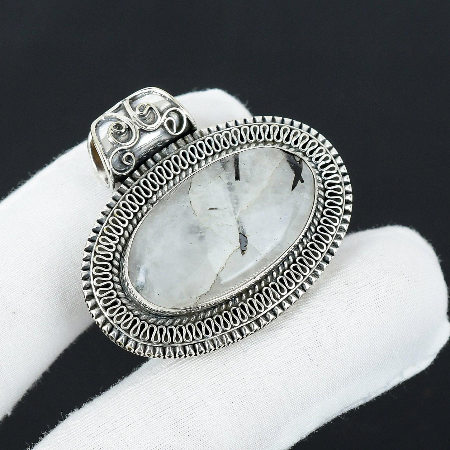 Black Rutile Gemstone Pendant