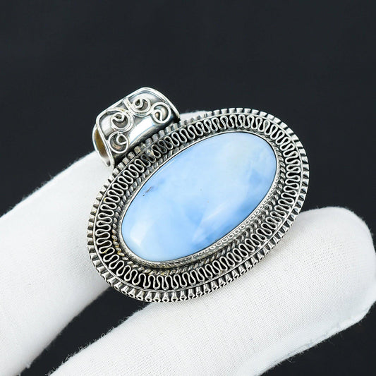 Blue Owyhee Opal Gemstone Pendant