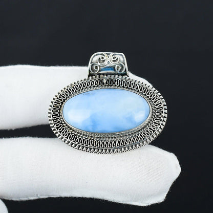 Blue Owyhee Opal Gemstone Pendant