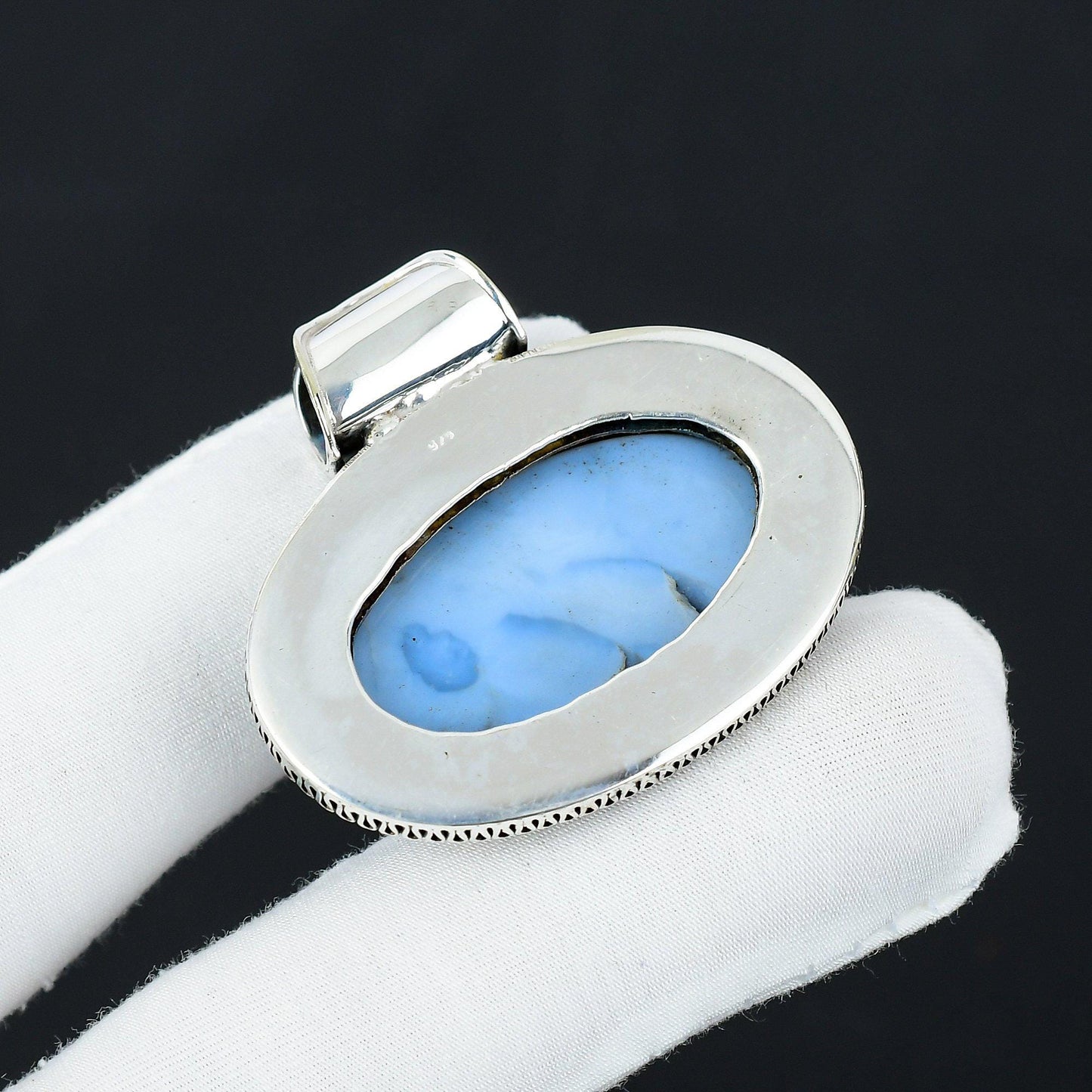 Blue Owyhee Opal Gemstone Pendant