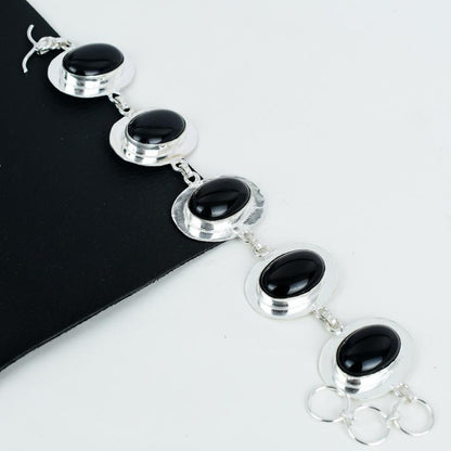 Black Onyx Sterling Silver Bracelet