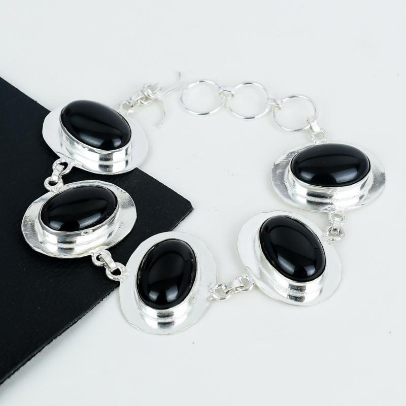 Black Onyx Sterling Silver Bracelet