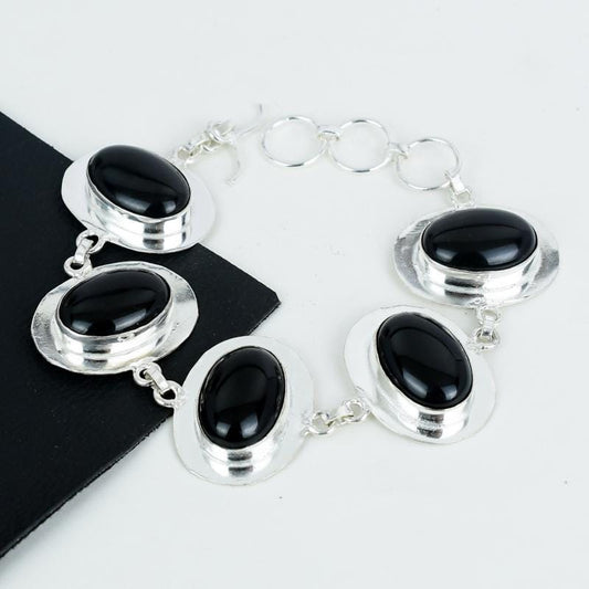 Black Onyx Sterling Silver Bracelet