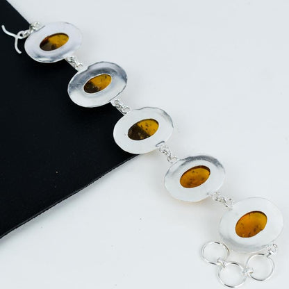 Sterling Silver Baltic Amber Bracelet