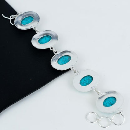 Turquoise Gemstone Sterling Silver Bracelet