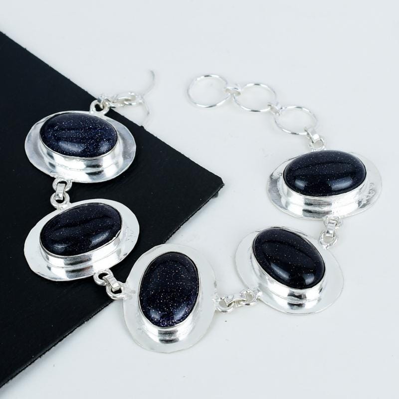 Blue Sunstone Gemstone Bracelet