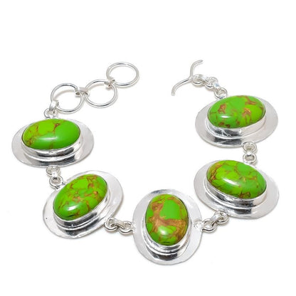 Green Copper Turquoise Chain Bracelet