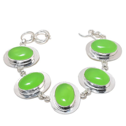Green Onyx Silver Bracelet
