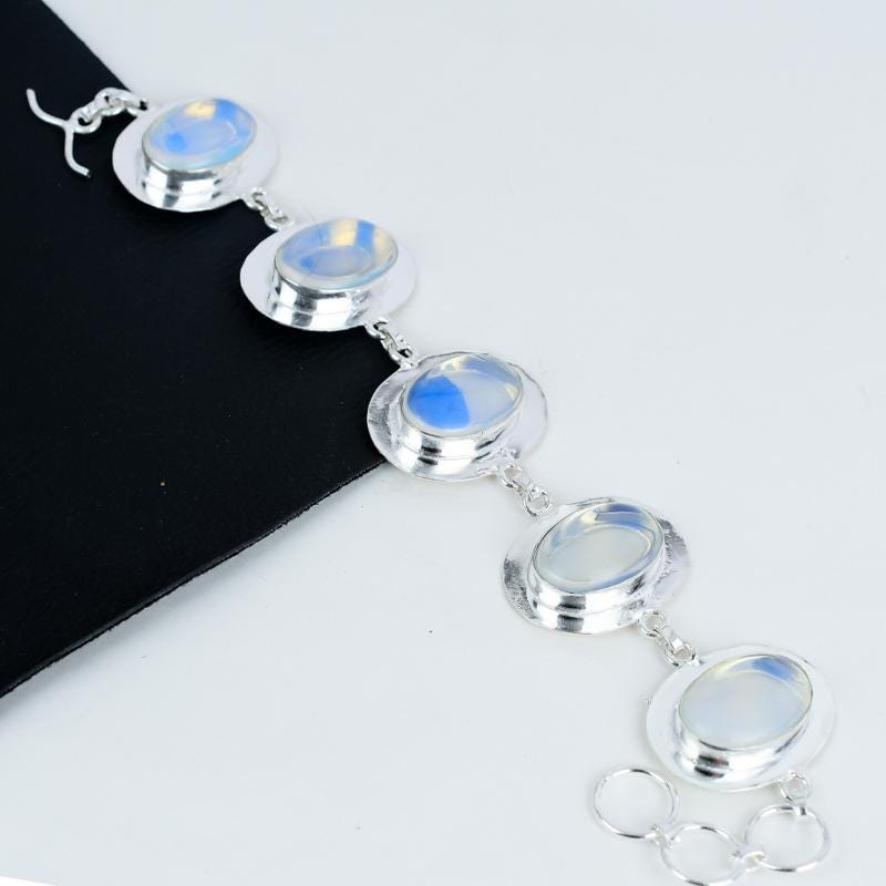 Milky Opal Sterling Silver Bracelet