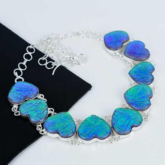 Sterling Silver Fire Opal Heart Necklace