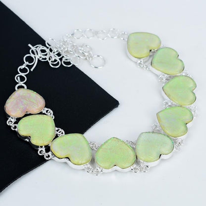 Orange Fire Opal Sterling Silver Necklace