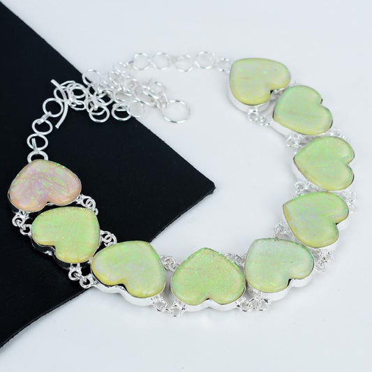 Orange Fire Opal Sterling Silver Necklace