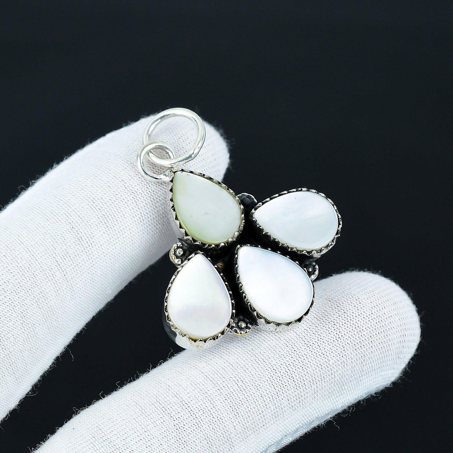 White Mother of Pearl Teardrop Pendant