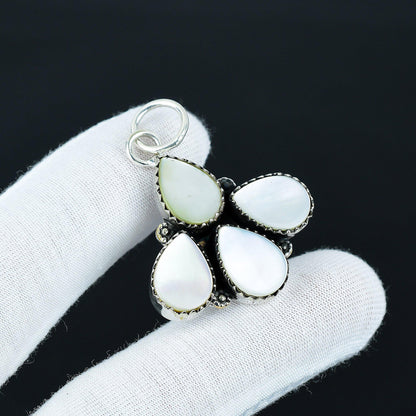 White Mother of Pearl Teardrop Pendant