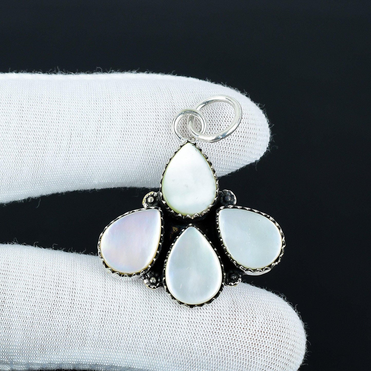 White Mother of Pearl Teardrop Pendant