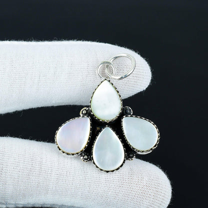 White Mother of Pearl Teardrop Pendant