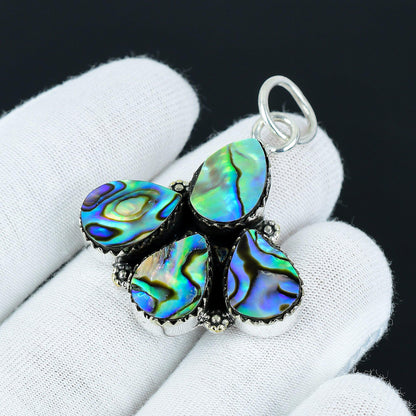 Iridescent Abalone Shell Teardrop Pendant
