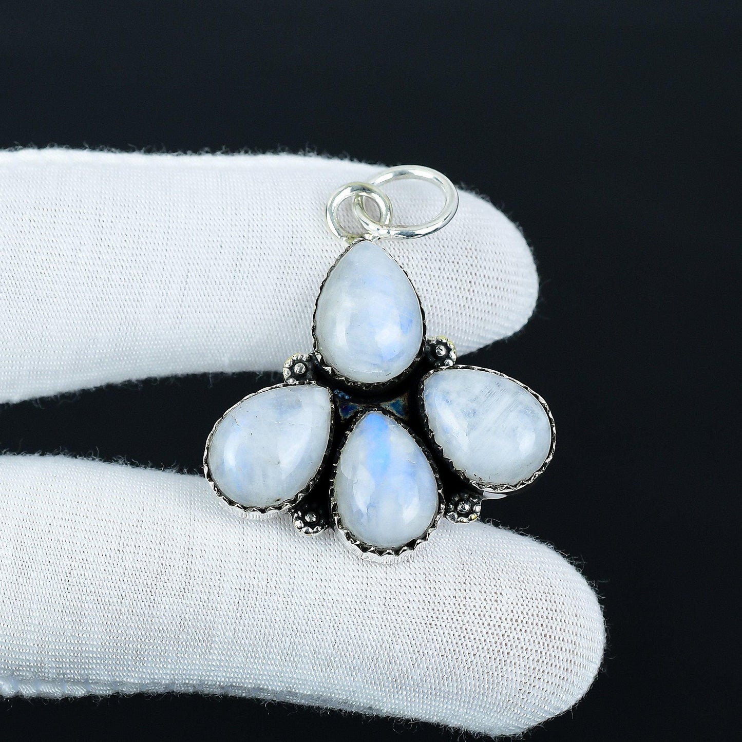 White Moonstone Teardrop Pendant