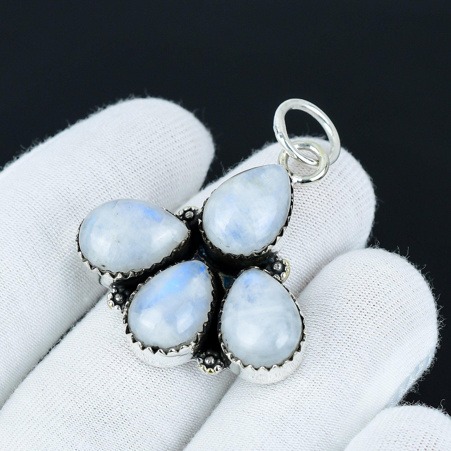 White Moonstone Teardrop Pendant