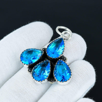 Swiss Blue Topaz Teardrop Pendant
