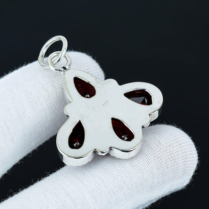Red Garnet Sterling Silver Pendant