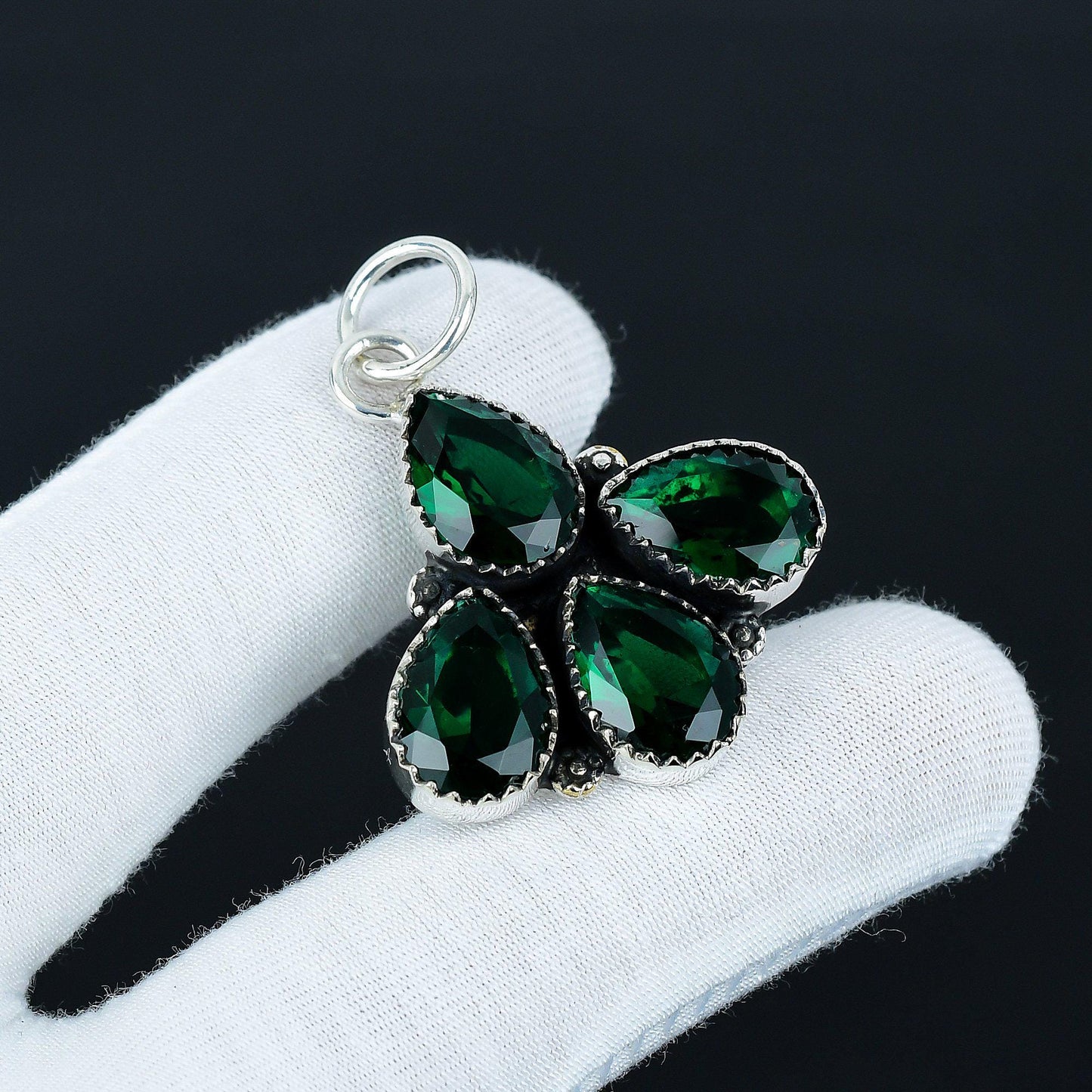 Green Tourmaline Teardrop Pendant