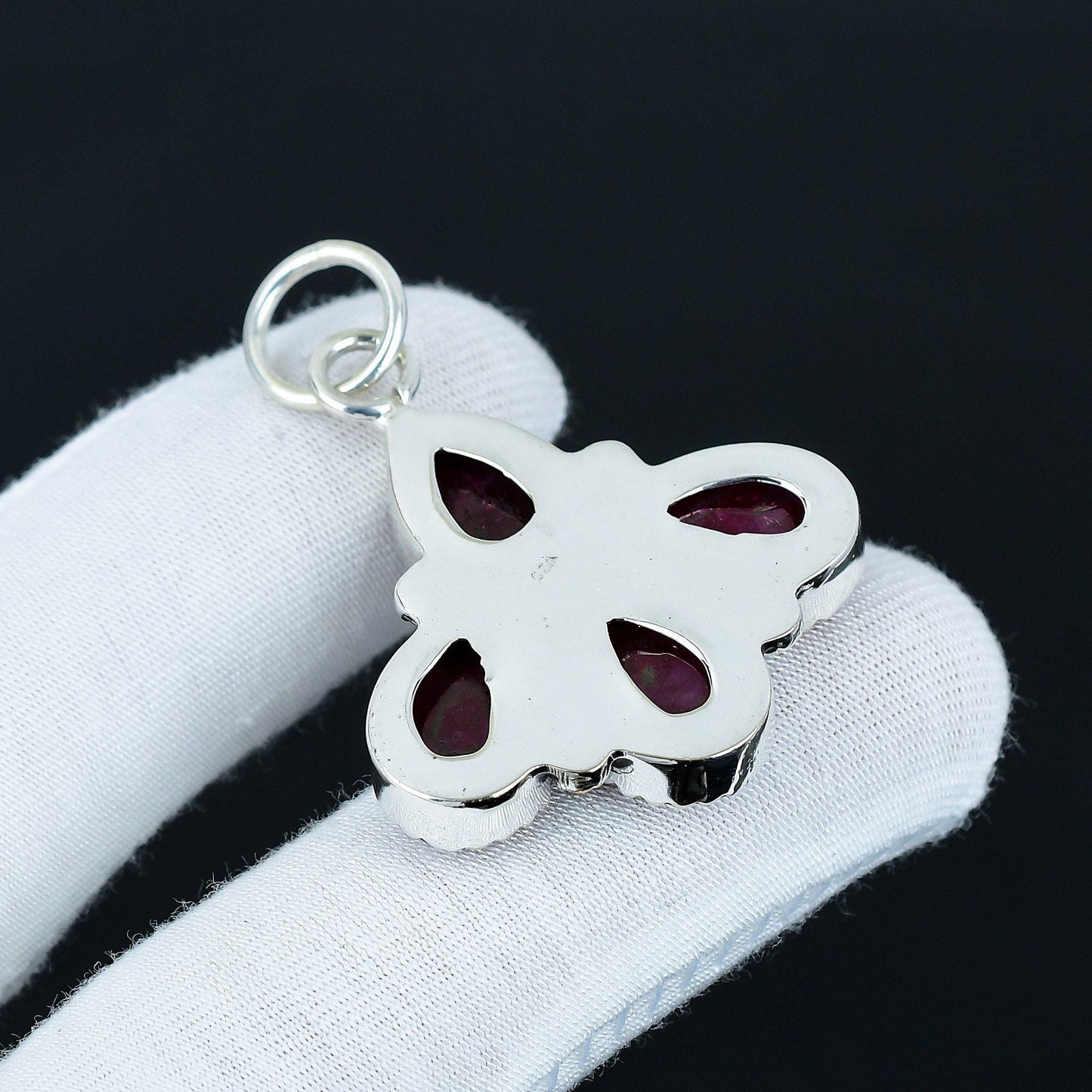 Kashmir Ruby Sterling Silver Pendant