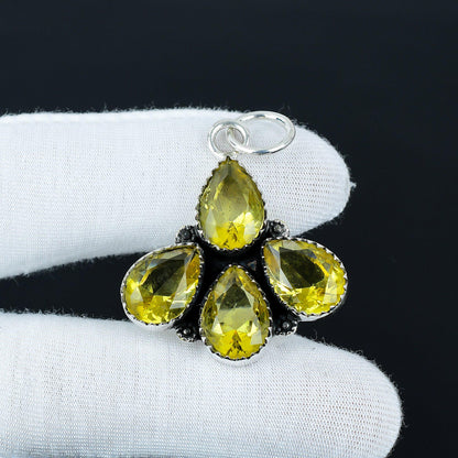 Yellow Citrine Gemstone Pendant