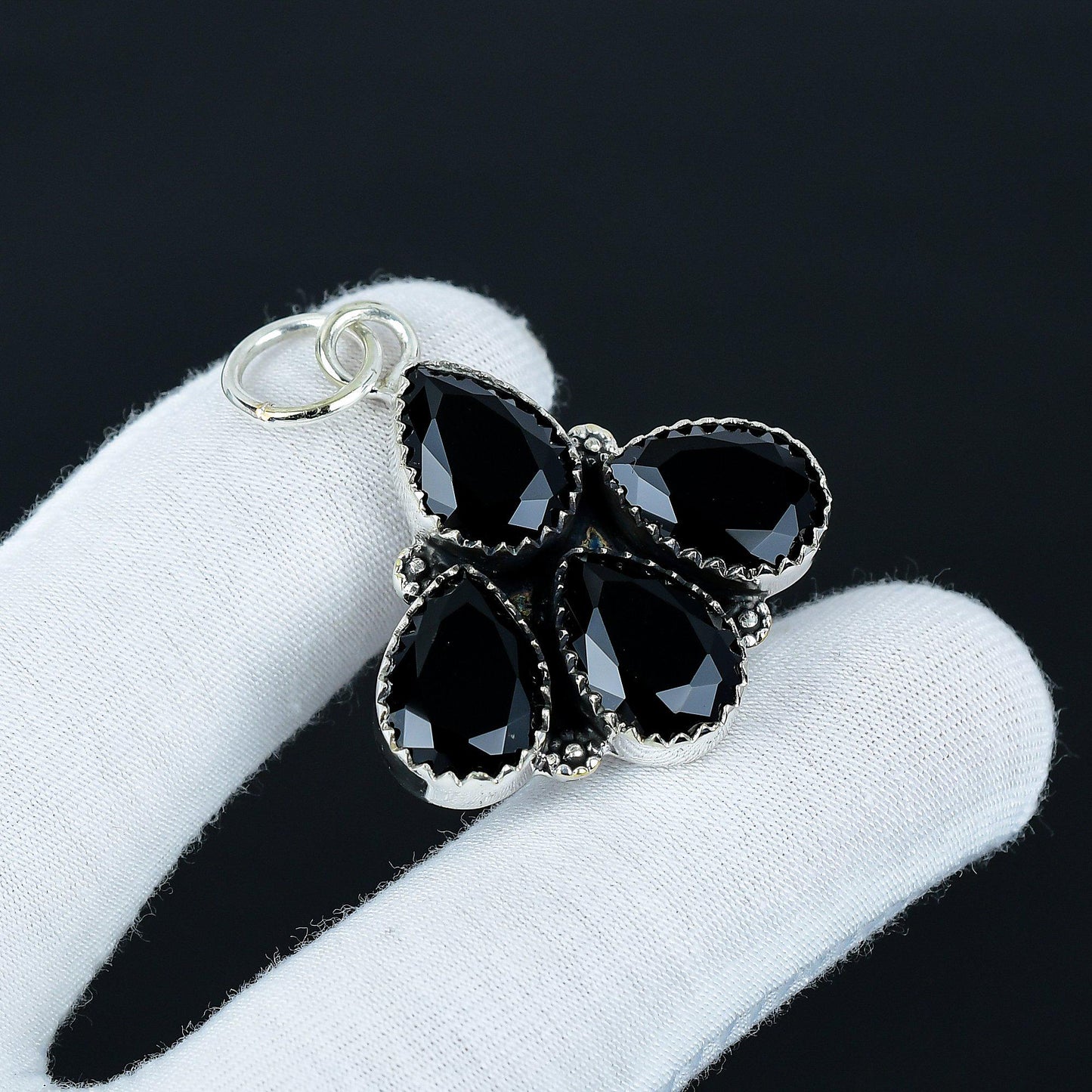 Black Spinel Teardrop Pendant