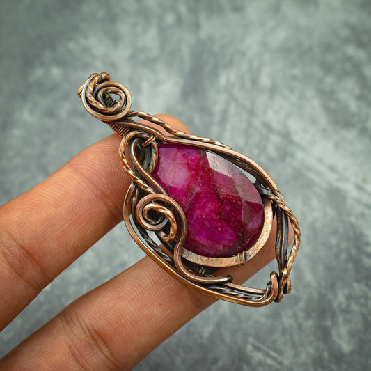 Kashmir Red Ruby Gemstone Pendant