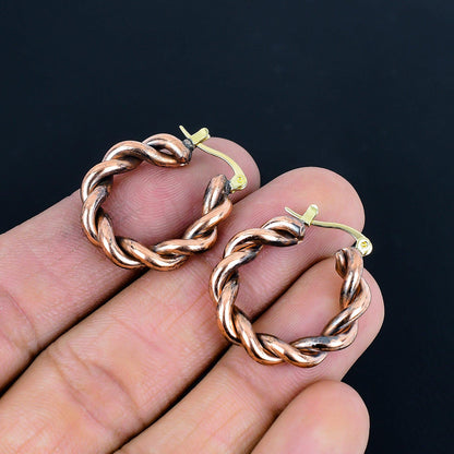 Copper Gemstone Wire Wrapped Earrings