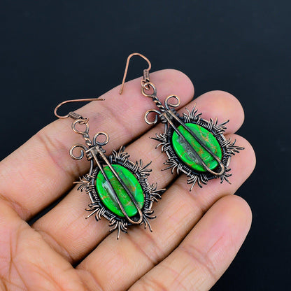 Green Turquoise Gemstone Earrings