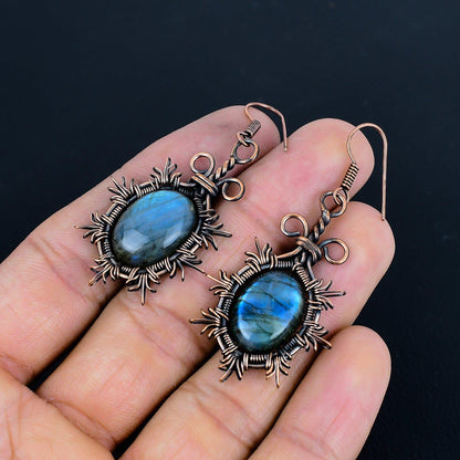 Blue Labradorite Gemstone Earrings