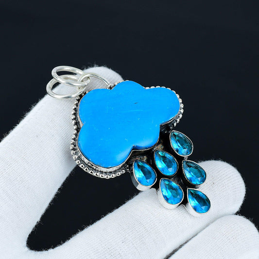 Sleeping Beauty Turquoise Silver Pendant