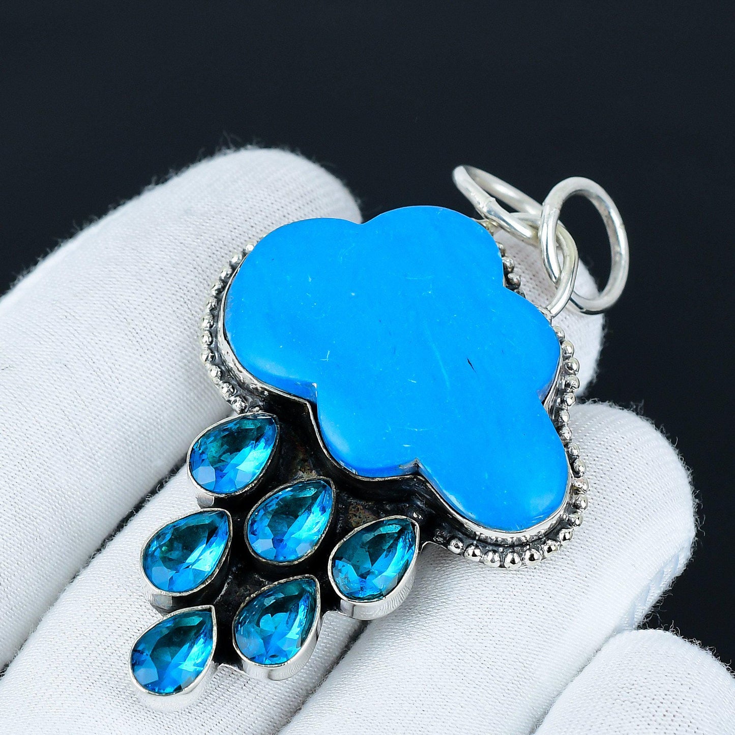 Sleeping Beauty Turquoise Silver Pendant