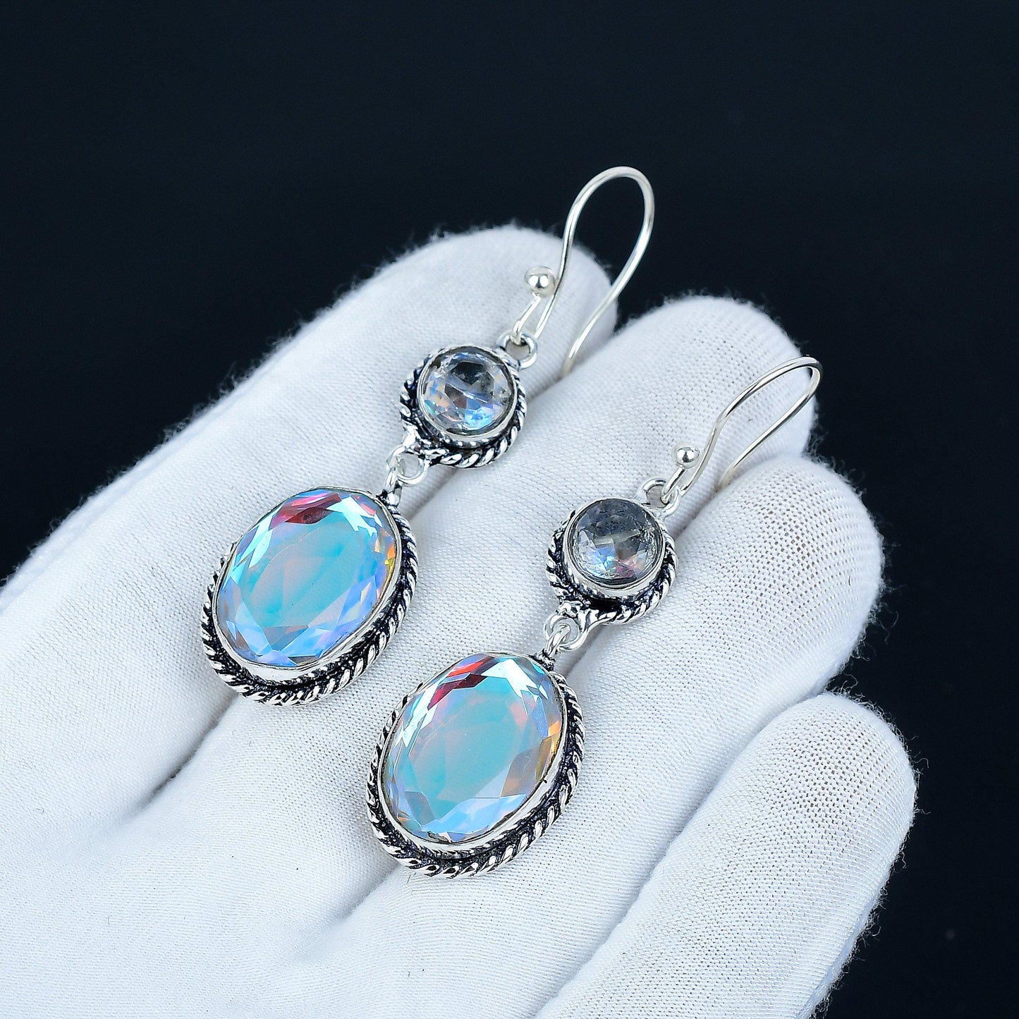 Mystic Topaz Dangle Earrings