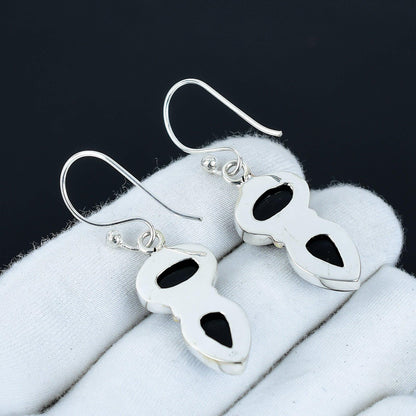 Black Onyx Gemstone Sterling Silver Earrings